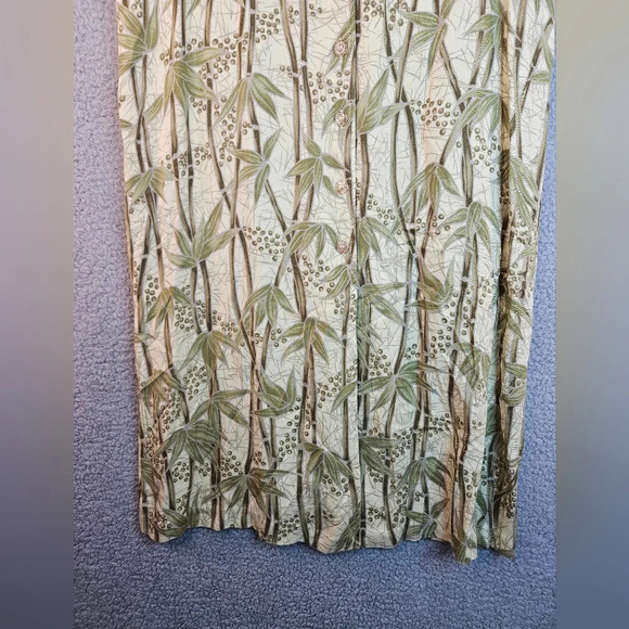 Bahama Beach Womens Bamboo Tropical Print Full Front Button Shirt Dress Sz M - Picture 7 of 13